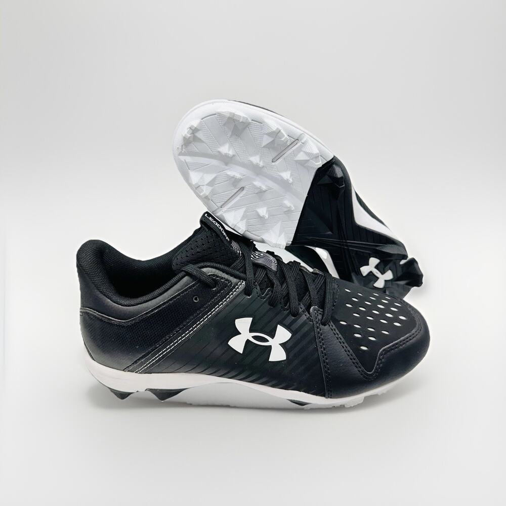 Under Armour Leadoff Black White Mens/Youth Baseball Cleats | Size 6Y